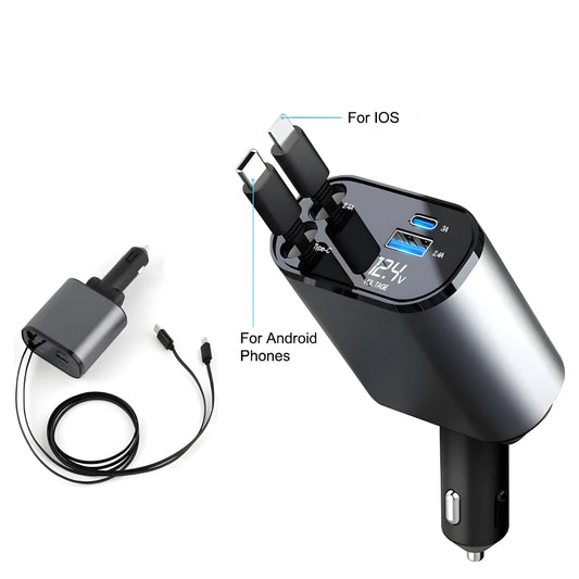 The ChargeSmart™ - 4-in-1 Retractable Car Charge