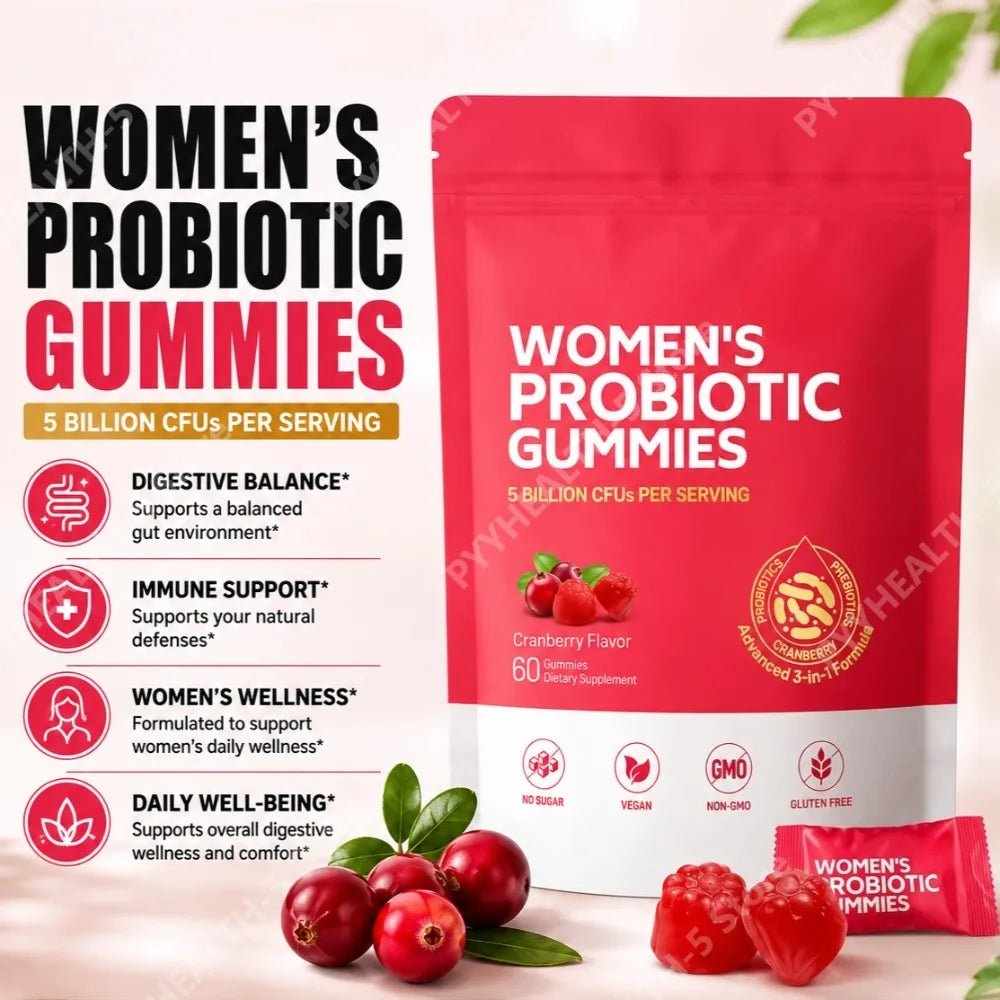 Amara Bloom Gummies™ — 3-in-1 Probiotic + Prebiotic + Cranberry for Women's Gut & pH Balance
