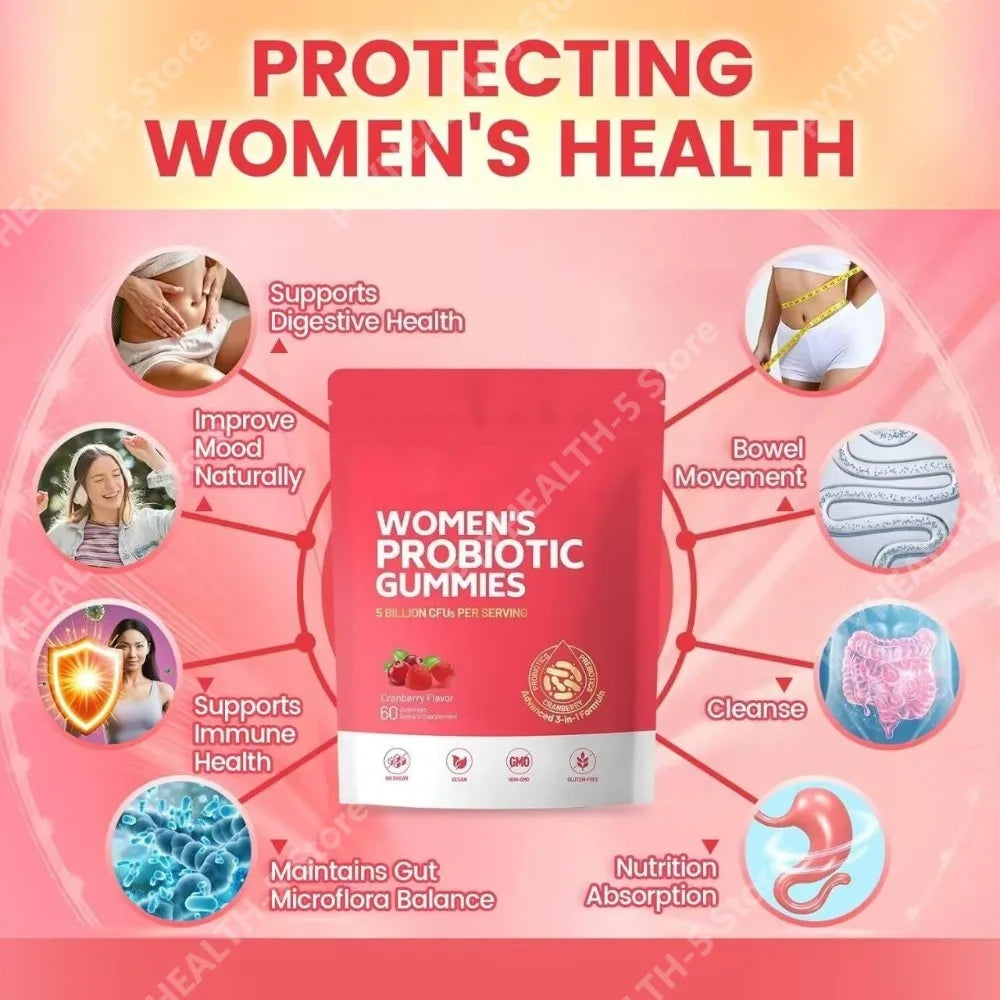 Amara Bloom Gummies™ — 3-in-1 Probiotic + Prebiotic + Cranberry for Women's Gut & pH Balance