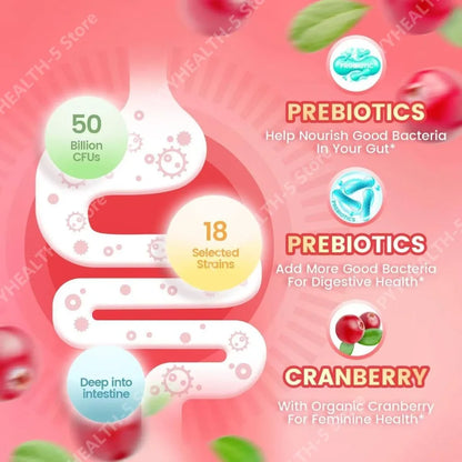 Amara Bloom Gummies™ — 3-in-1 Probiotic + Prebiotic + Cranberry for Women's Gut & pH Balance