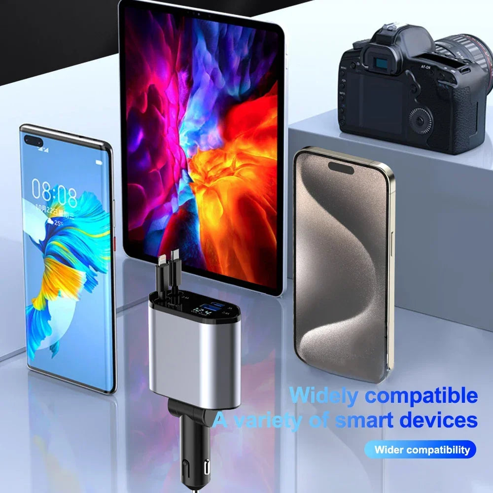 The ChargeSmart™ - 4-in-1 Retractable Car Charge