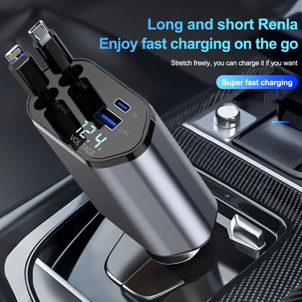 The ChargeSmart™ - 4-in-1 Retractable Car Charge