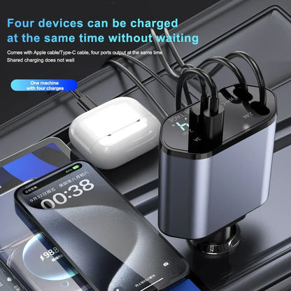The ChargeSmart™ - 4-in-1 Retractable Car Charge